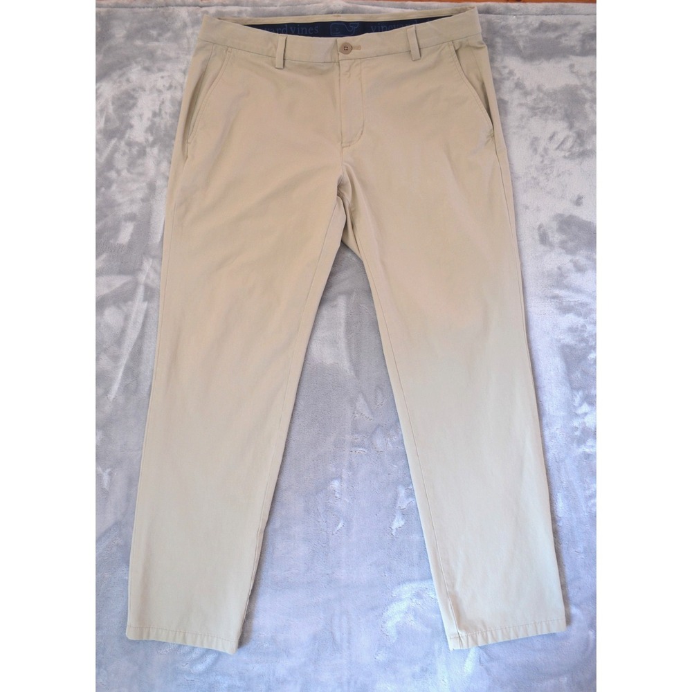 Vineyard Vines Beige Performance Whale Chino Pants Mens 36" x 30" Inseam 29.5"